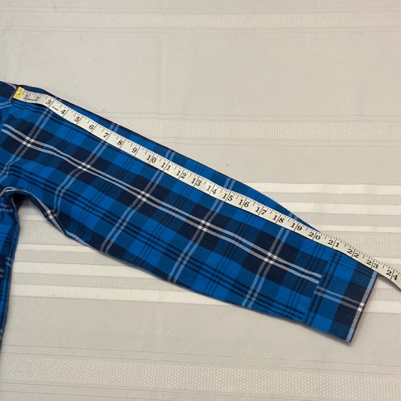 Wrangler Blue Plaid Easy Care Cotton Blend Boys Button Down Shirt Size XXL 18 - Picture 5 of 6